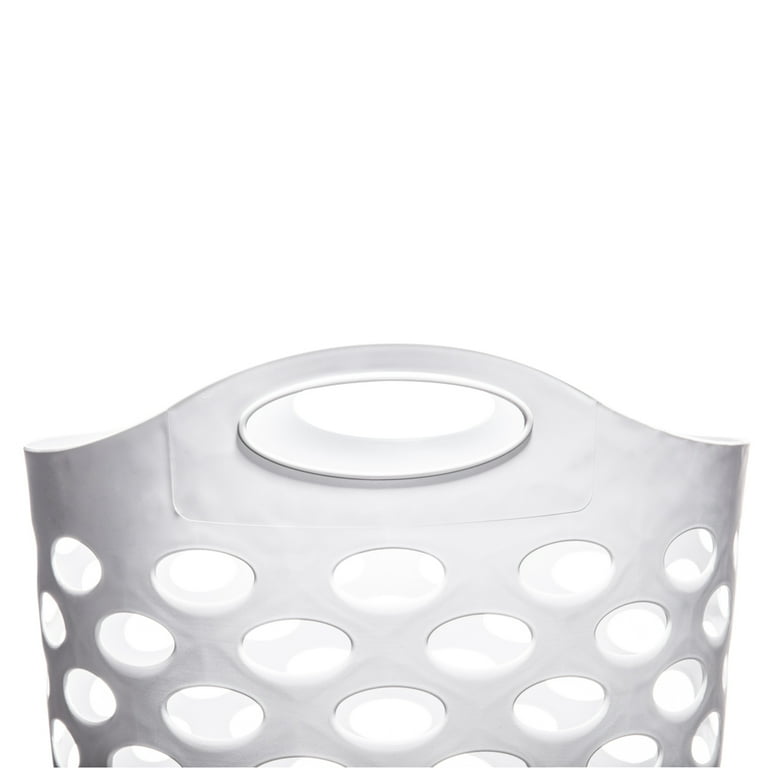 Mainstays Flexible Round Laundry Hamper, White photo 7