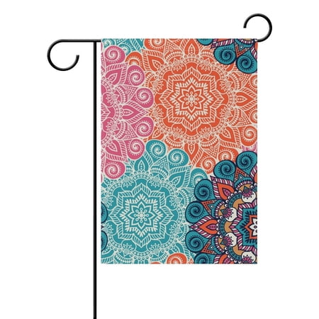 POPCreation Mandala Polyester Garden Flag Outdoor Flag Home Party Garden Decor 12x18 inches