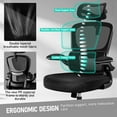 thumbnail image 5 of High Back Ergonomic Office Chair, Breathable Mesh Desk Chair with Lumbar Support, Adjustable Headrest, Flip-up Armrests, Computer Gaming Chair, 5 of 8