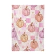 thumbnail image 2 of 60x60 Inch Tablecloth Polyester Square Tablecloth for Home Kitchen Dinner Decor Pink and Peach-colored Pumpkins, 2 of 9