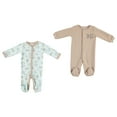 thumbnail image 5 of Baby Gear Baby Boy Baby Girl Gender Neutral Unisex 2 PC Footed Coverall Set, Sizes Newborn-9 Months, 5 of 5