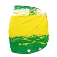 thumbnail image 5 of Uourmeti Brazil Flag Print Women Girl Beach Cover Ups Mesh Sheer Chiffon Wrap Sarong Sheer Bikini Cover Ups Tie Bikini Skirt, 5 of 6