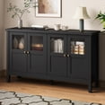 thumbnail image 6 of May in Color 55'' Sideboard Buffet Cabinet with Adjustable Shelves and Acrylic Accents, Wood Credenza for Living Room, Entryway, Dining Room, 6 of 11