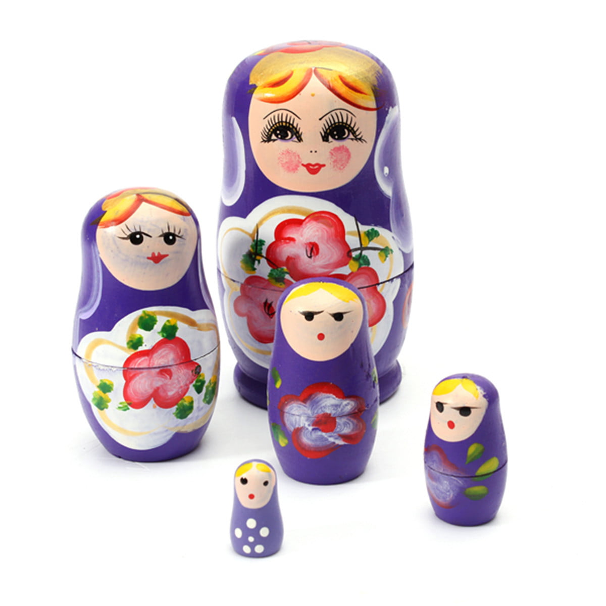 Matryoshka Russian Nesting Doll Babushka Alice’s Adventures in Wonderland 5 pcs 