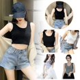thumbnail image 1 of Small Camisole Sexy Navel-baring Camisole Off-shoulder Female Short Versatile, 1 of 5