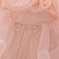 thumbnail image 7 of CUZIBR Girls Party Tutu Sequins Dress Off The Shoulder Ruffles Short Sleeve Lettuce Trim Tiered Dresses Puffy Gown Pageant Performance Tulle,Pink,6-12 Months, 7 of 7