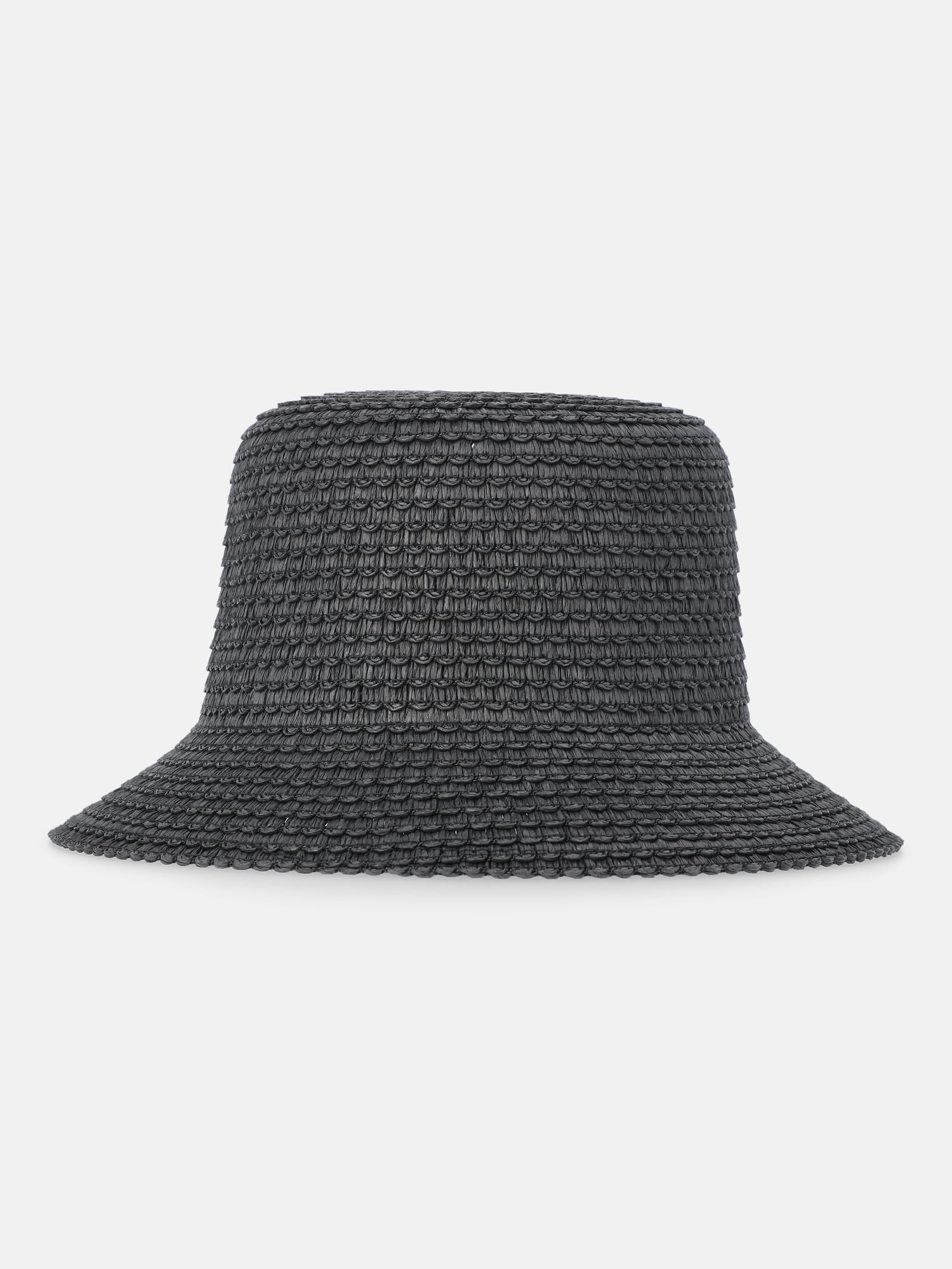 Time and Tru Women's Straw Bucket Hat, Black