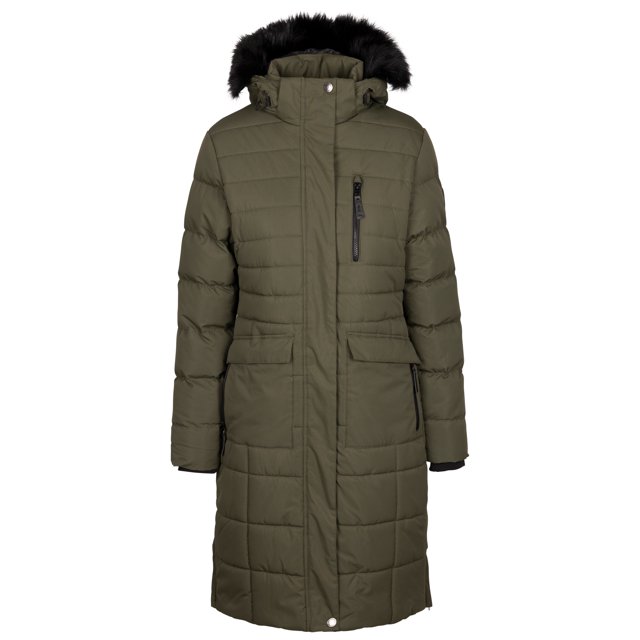 Trespass Veste Matelassée pour Femmes Longue avec Ripstop et 2 Poches Zippées Sasha