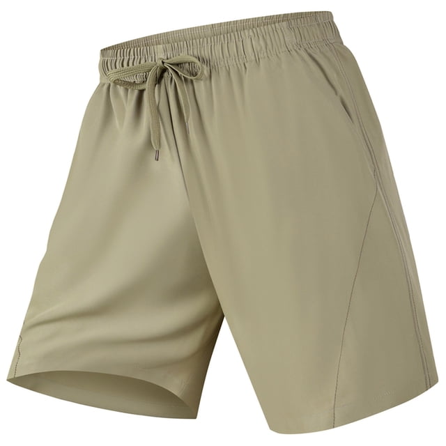 Men's Breathable Quick-Dry Beach Shorts Slightly Elastic Drawstring Loose Fit Sports Swim Trunks with Two Side Pockets