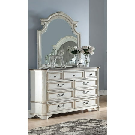 Best Master Furniture Kyle Antique White Dresser and