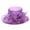 Purple, variant on HEVIRGO Women Church Cap Wide Brim Four Flowers Summer Organza Semi-transparent Sun Hat Headgear Red Net Yarn