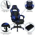 thumbnail image 6 of Emma + Oliver Black/Blue Ergonomic Gaming Chair -Recline Back/Arms, Footrest, Massaging Lumbar, 6 of 15