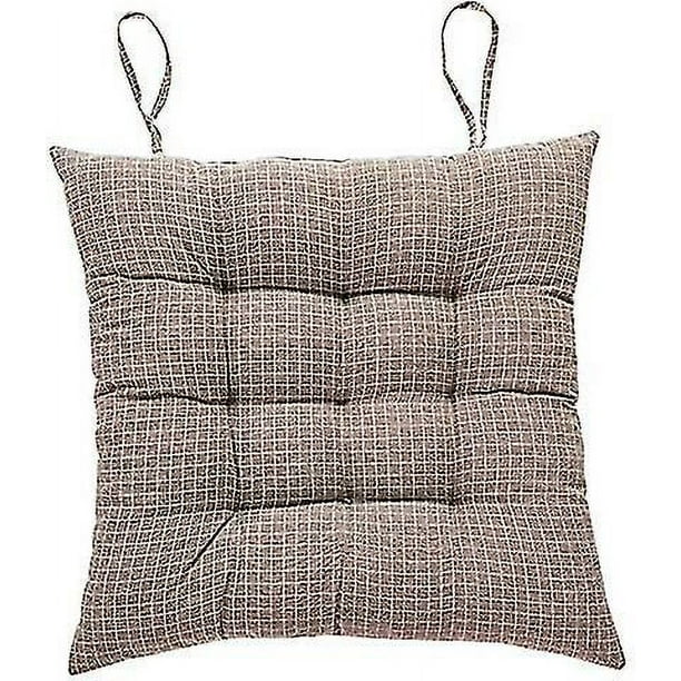 43 x 43 x 8 cm Chair cushion with straps universal cotton linen garden chair cushion cover easy to clean indoor outdoor office tatami kitchen garde