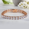 thumbnail image 2 of Lesa Michele Princess Cut Cubic Zirconia Tennis Braclet in Rose Gold Plated Brass, 2 of 2
