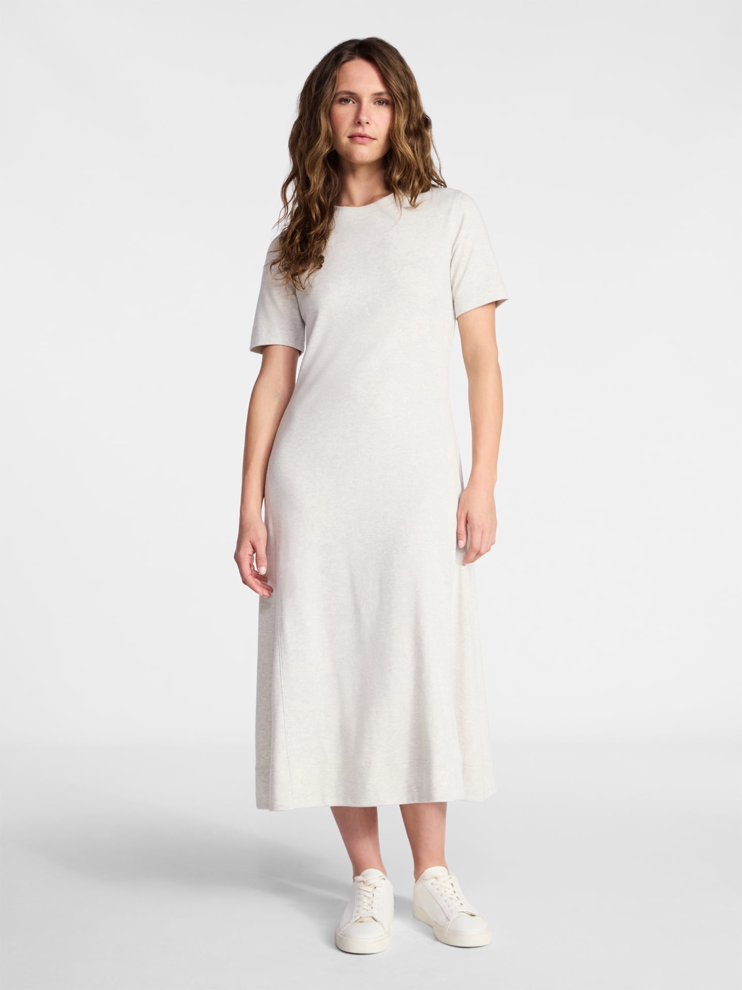 Time and Tru Women's Sleeveless Button Down Linen Blend Dress, Sizes Xs-xxxl, Beige
