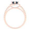 thumbnail image 4 of 2.38ct marquise cut natural london blue topaz 14k rose gold halo Bridal Wedding Engagement Promise Anniversary Ring for Women size 5.5, 4 of 7