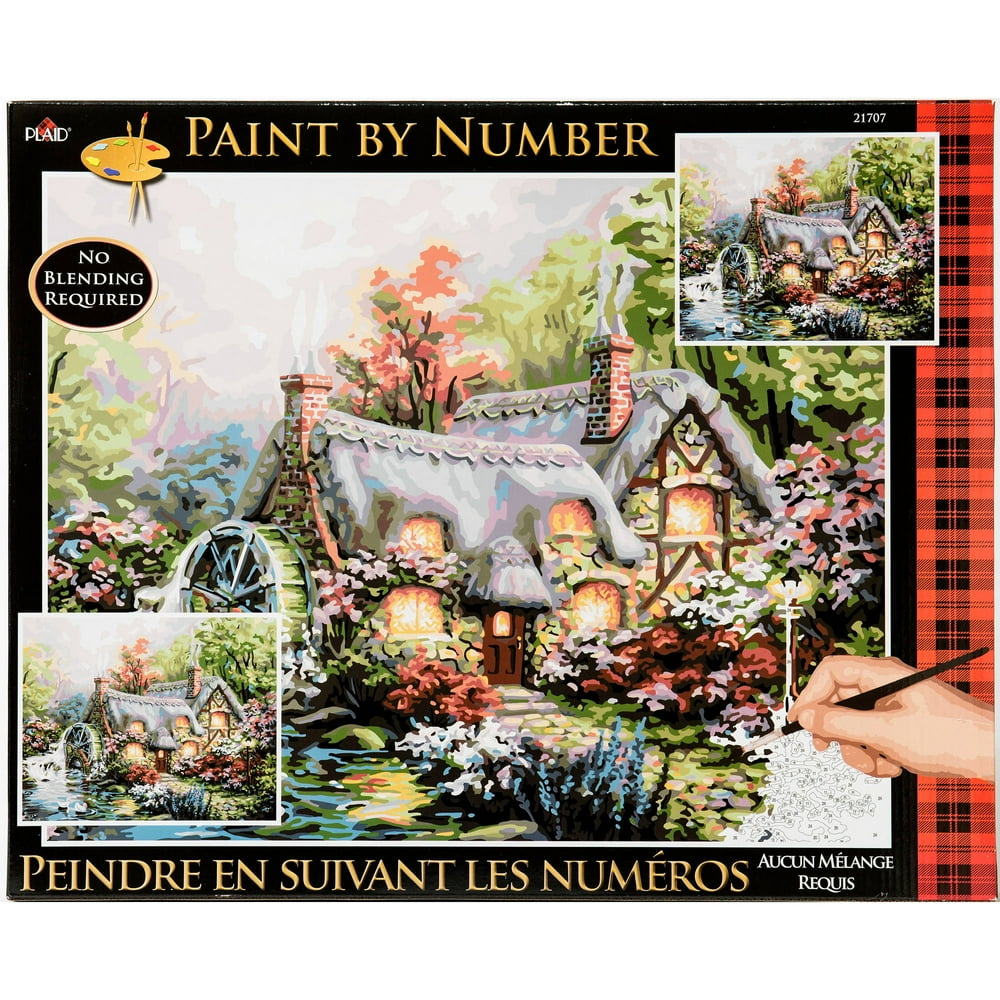 Plaid Paint by Number AllInclusive Kit Cottage Mill, 20" x 16