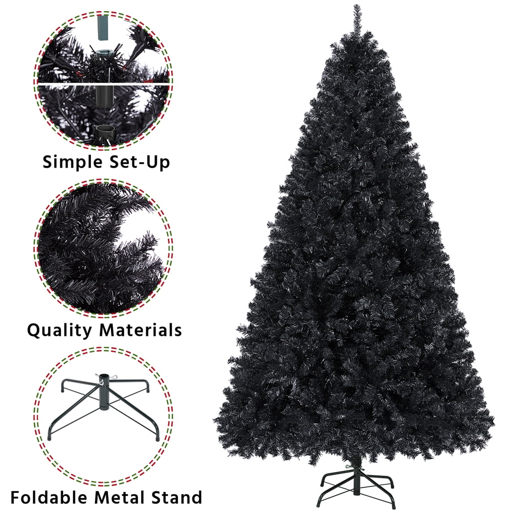 Renwick 6' Hinged Spruce Artificial Christmas Tree with Foldable Stand, Black