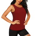 thumbnail image 2 of Balery Maroon Camiseta sin mangas estampada ligera para mujer, tops de entrenamiento sin mangas, camisetas de yoga transpirables de secado rápido.-XX-Large, 2 of 7