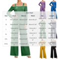 thumbnail image 3 of Tqcoqu Women's Cold‑Shoulder Jumpsuit, Contrast Piping Long Sleeve Wide Leg Floor Length Jumpsuit with Large Patch Pockets, 3 of 9