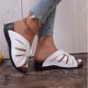 thumbnail image 4 of Amzcrzy Zapatos de mujer,Zapatos de mujer,Zapatillas de mujer, Sandalias de verano para mujer, informales, vintage, con tacón de aguja y suela gruesa, con cordones y costuras rectas. Sandalias Mujer, 4 of 5