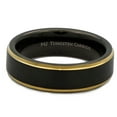 thumbnail image 2 of Metals Jewelry Men's / Women's Tungsten Carbide 6mm Wedding Band Matte Finish Gold Plated Edges Ring Size 6, 2 of 4