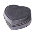 thumbnail image 3 of Joyero pequeño con forma de corazón de viaje Sunnimix Estuche organizador de joyas Gris oscuro, 3 of 8