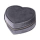 thumbnail image 3 of Joyero pequeño de viaje con forma de corazón, expositor de joyas, caja de almacenamiento para joyas Gris oscuro, 3 of 9