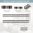 thumbnail image 5 of Dark Bronze Double Curtain Rods 36 to 72 Inches (3-6 Feet),1-Inches Front and 5/8 Inches Back Adjustable End Cap Double Window Drapery Rod for Drapes and Curtains, 5 of 12