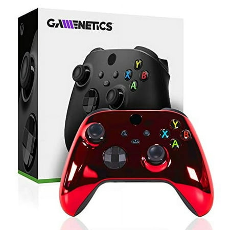 Gamenetics Custom Official Wireless Bluetooth Controller for Xbox Series X/S and Xbox One Console - Un-Modded - Video Gamepad Remote (Chrome Red)