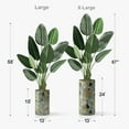 thumbnail image 2 of Artificial Tree in Modern Geometric Pattern Planter, Fake Bird of Paradise Silk Tree for Indoor and Outdoor Home Decoration - 58" Overall Tall (Plant Pot Plus Tree), 2 of 5