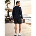 thumbnail image 2 of DENTOYOU 5 Pack Men's Athletic Hoodies Long Sleeve Fishing Lightweigh Pullover Shirts UPF 50+ Sun Protection Shirts Rash Guards Hiking Running Workout Black/Black/Navy/Grey/Blue S, 2 of 5