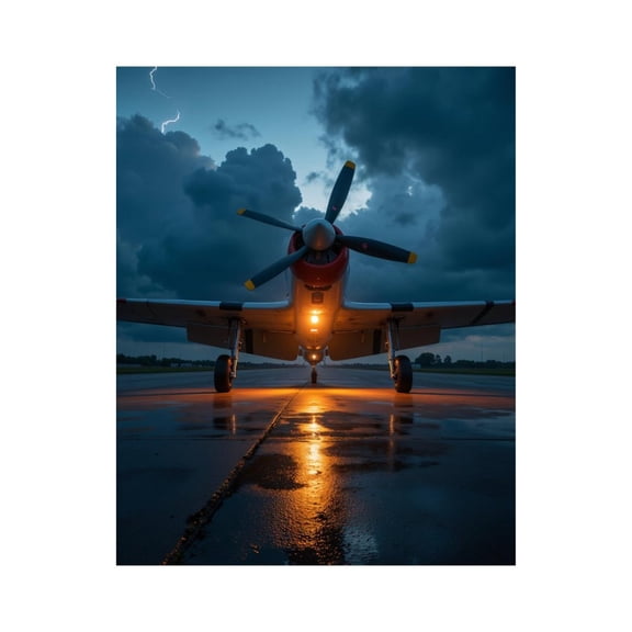 Paint By Numbers Kit for Adults Beginner - Lightning Storm Airplane Runway DIY Canvas Painting Kits for Adults, Frameless Paint By Number for Adults for Home Wall Decor 16x20 Inch