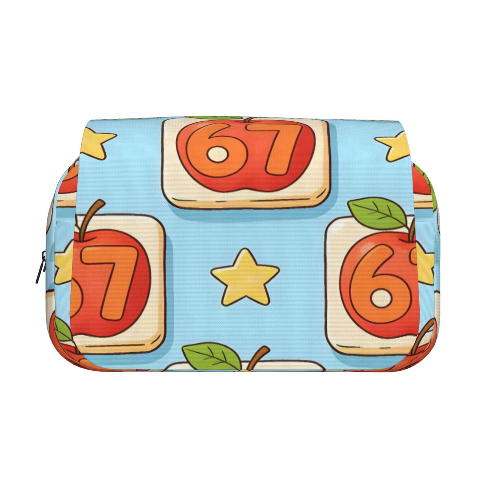 Large-Capacity Flip-Top Double-Layer Pencil Case, Multi-Functional Pocket Pen Case, Durable Stationery Organizer Number 67 Apple Star