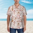 thumbnail image 2 of Balery Autumn Floral Deer Camisas hawaianas de manga corta para hombre, camisas playeras de corte holgado, camisas de vacaciones con botones,Large, 2 of 7