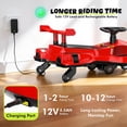 thumbnail image 5 of 12V Electric Wiggle Car Ultra with Pedals, Rechargeable Swing & Drift Car, Anti-Rollover Design with Backrest, Spray, Flashing Lights, Music & Bluetooth, for Ages 3 and Up, 150 lbs(Red + Black), 5 of 8