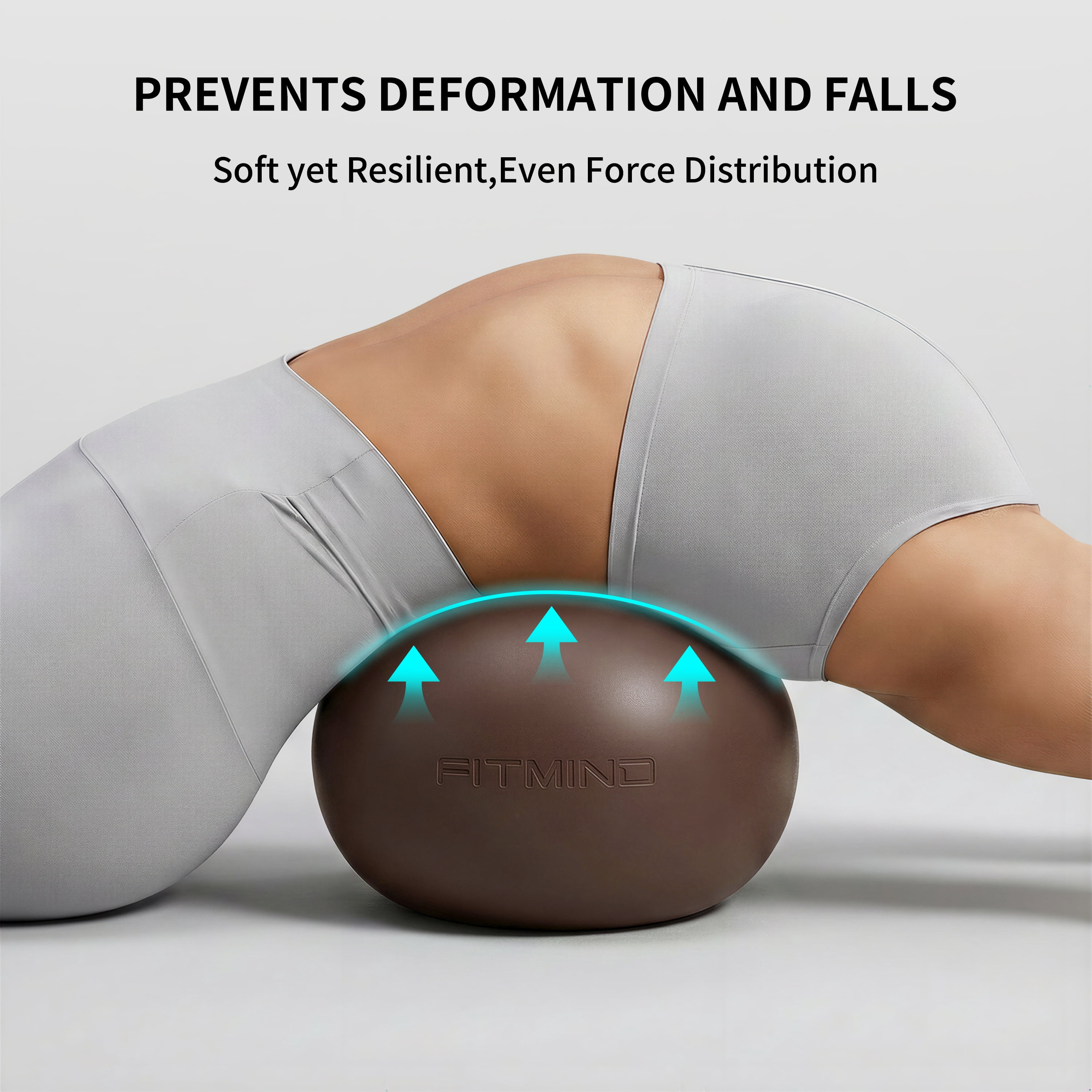 FITMIND Thickened Pilates Ball, 8in Core Ball for Physical Therapy, Ab Release and Core Workouts - Brown Coffee