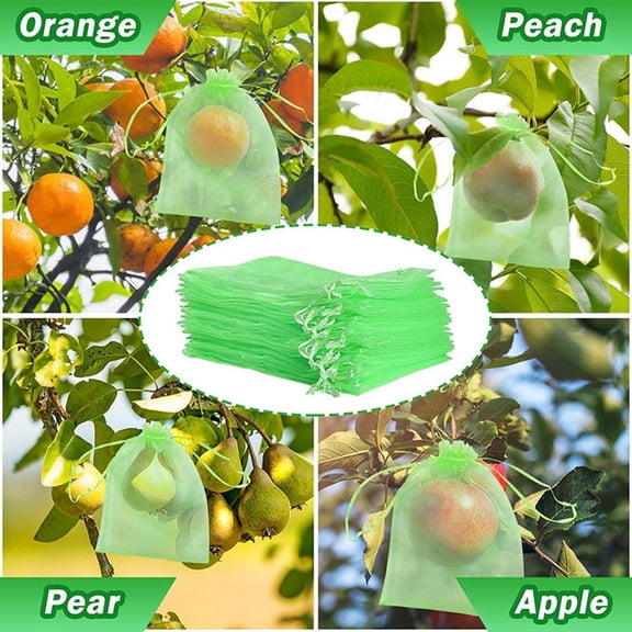 Garden Plant Fruit Protect Drawstring Net Bag Mesh Against Bird Insect Pest Control Reusable Breathable Organza 7x9cm 50pcs Fangkenuo