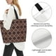 thumbnail image 3 of Disketp Brown Gold Grid Bolsa Tote Estampada para Mujer, Bolso de Hombro y de Mano para Compras y Viajes, 3 of 8