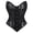 Black, variant on Women's Lace Hollow Out Overbust Corset Top with Pointed Cup and V Shaped Hem, Sexy Bustier with Boning Detail, for Going Out, Party, Club Events or Date Night Outfits Black L