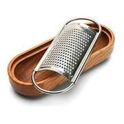 Kings County Tools | Stainless Steel Cheese Graters with Integrated Cherry Wood Serving Bowl | Made in Italy