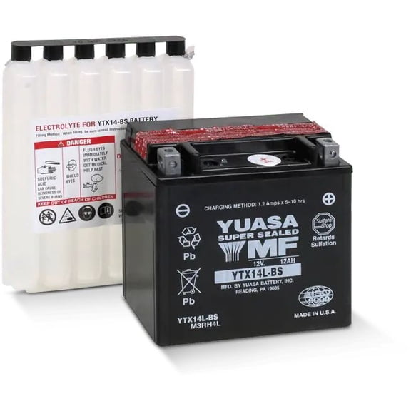 Yuasa Ytx14l Bs Maintenance Free 12 Volt Battery