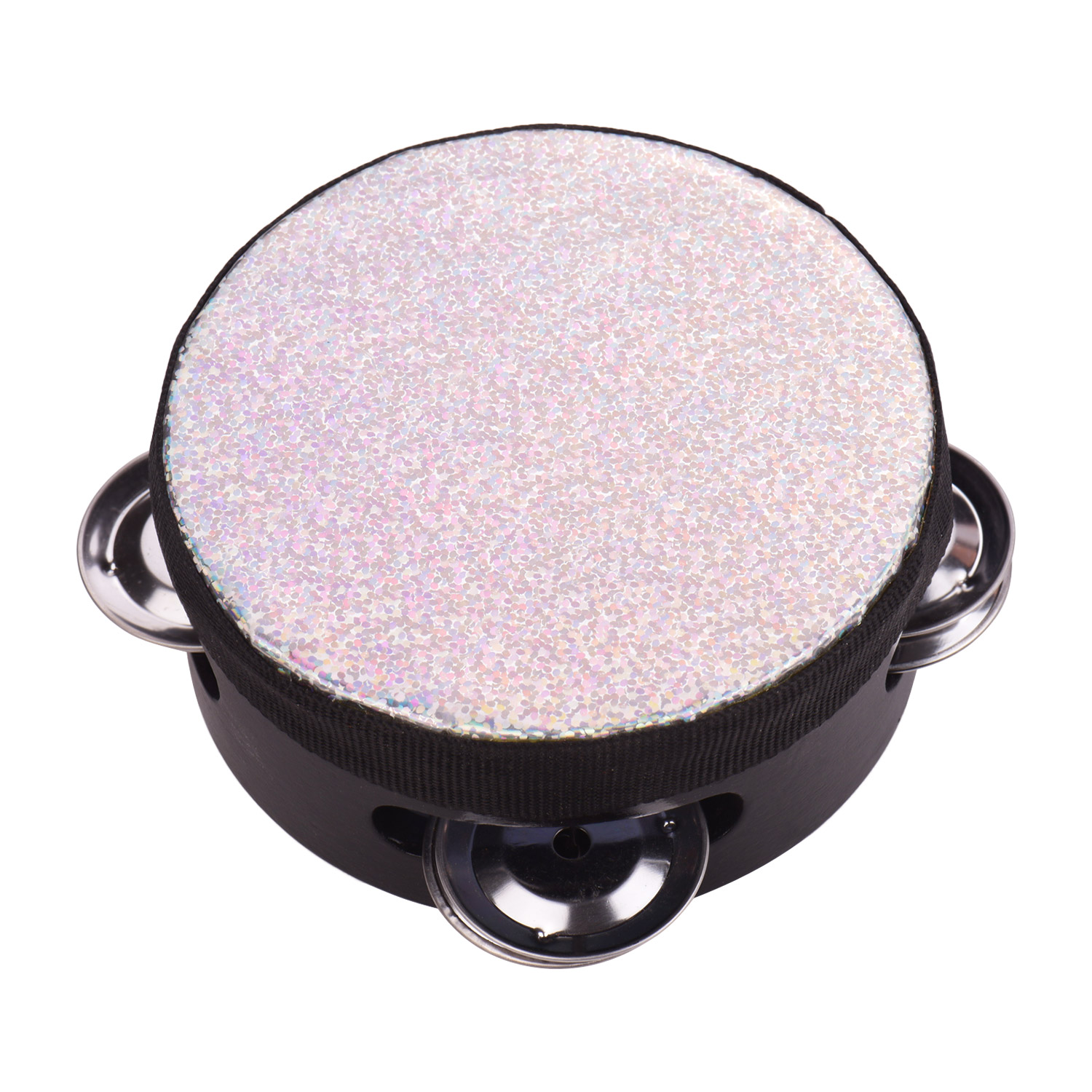 4 Inch Wooden Radiant Tambourine Handbell Hand Drum with Single Row