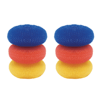 LOLA Jumbo Plastic Mesh Scourer, Non-Scratch Nylon Knitted Mesh, Rust Proof - 6 Pack