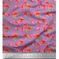 thumbnail image 1 of Soimoi polyester Crepe Fabric Stripe,Leaves & Peony Floral Print Fabric by Yard 52 Inch Wide, 1 of 3