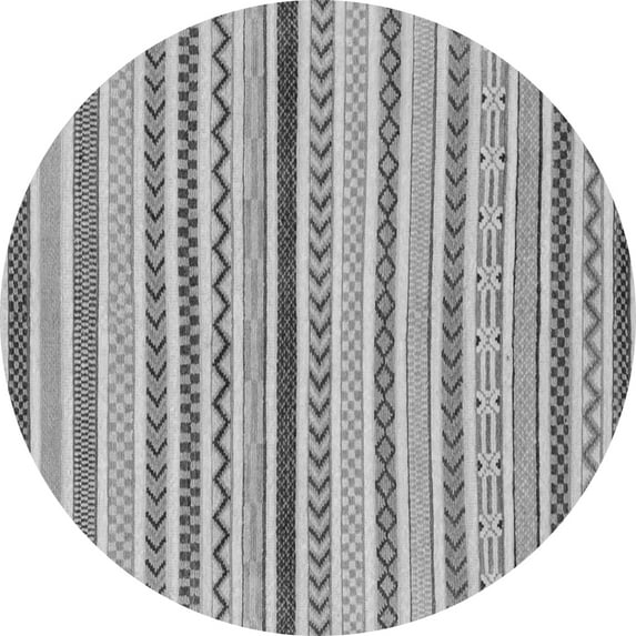 Ahgly Company Indoor Round Abstract Gray Modern Area Rugs, 4' Round