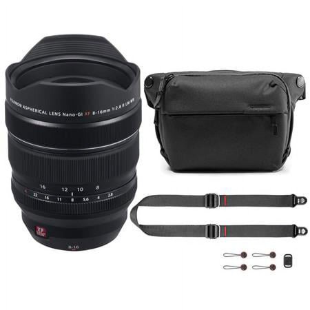 UPC: 0192223144521 | XF 8-16mm f/2.8 R LM WR Lens  Bundle with Peak Design 6L Everyday Sling V2  SlideLITE Strap