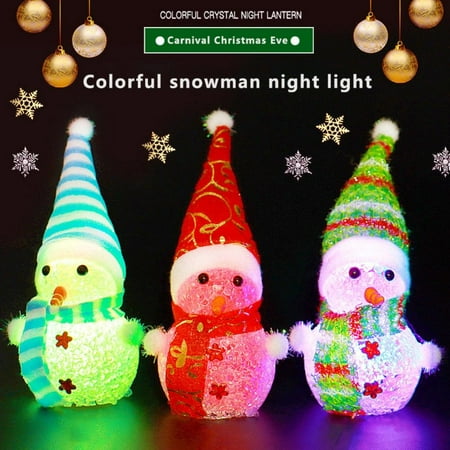

LED Snowman Stuffed Light up Plush Toy Soft LED Colorful Glow Flash Snowman Doll for Kids