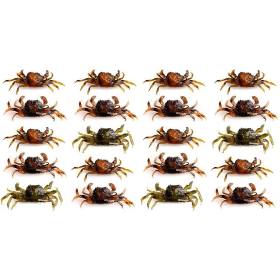 20 Pcs Crab Bait, 3D Simulation Crab Soft Bait with Pointed Hook, Sea Fish Bait Buckle, Sea Fish Fishing Tackle Tools