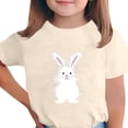 thumbnail image 3 of Yxbdin Kids Easter Shirts Loose Short Sleeve Crewneck Shirt Cute Bunny Rabbit Print Blouses Summer Outdoor Tops Girls Outfits Gifts Beige 14-15Years, 3 of 6